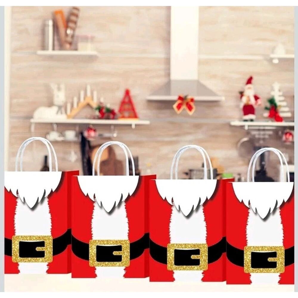 HongXingHai 8Pcs Fine Christmas Kraft Paper Gift Bags With Handles - Holiday... - Picture 5 of 6